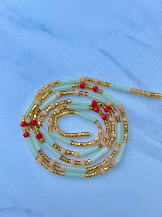 Gold Glow in the Dark Tie-on Waist Beads