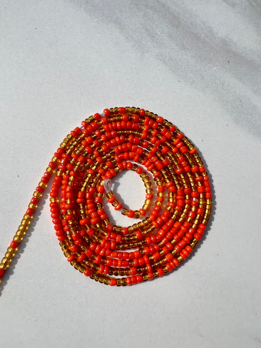 Orange Gold Waist Beads