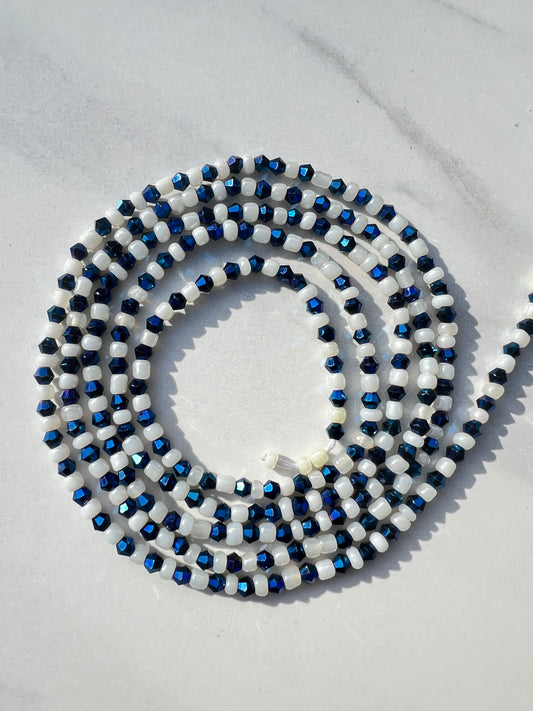 Blue Iridescent Waist Beads